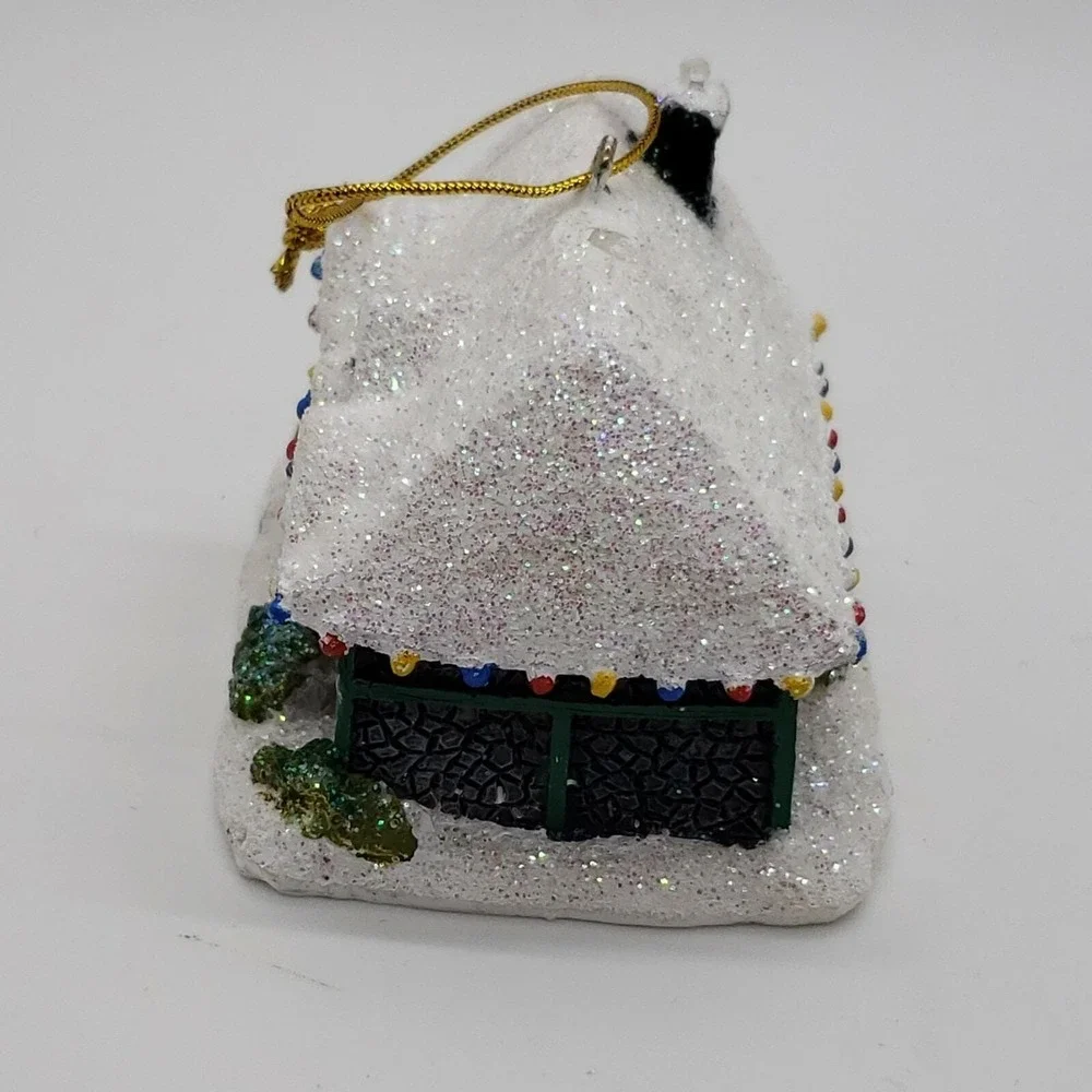Vintage 1992 Thomas Kinkade Silent Night Snow Covered Cottage Christmas Ornament